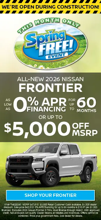 2026 Nissan Frontier Spring Free Event